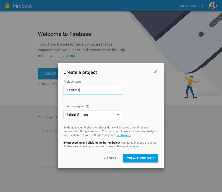 Starting a new project with Firebase