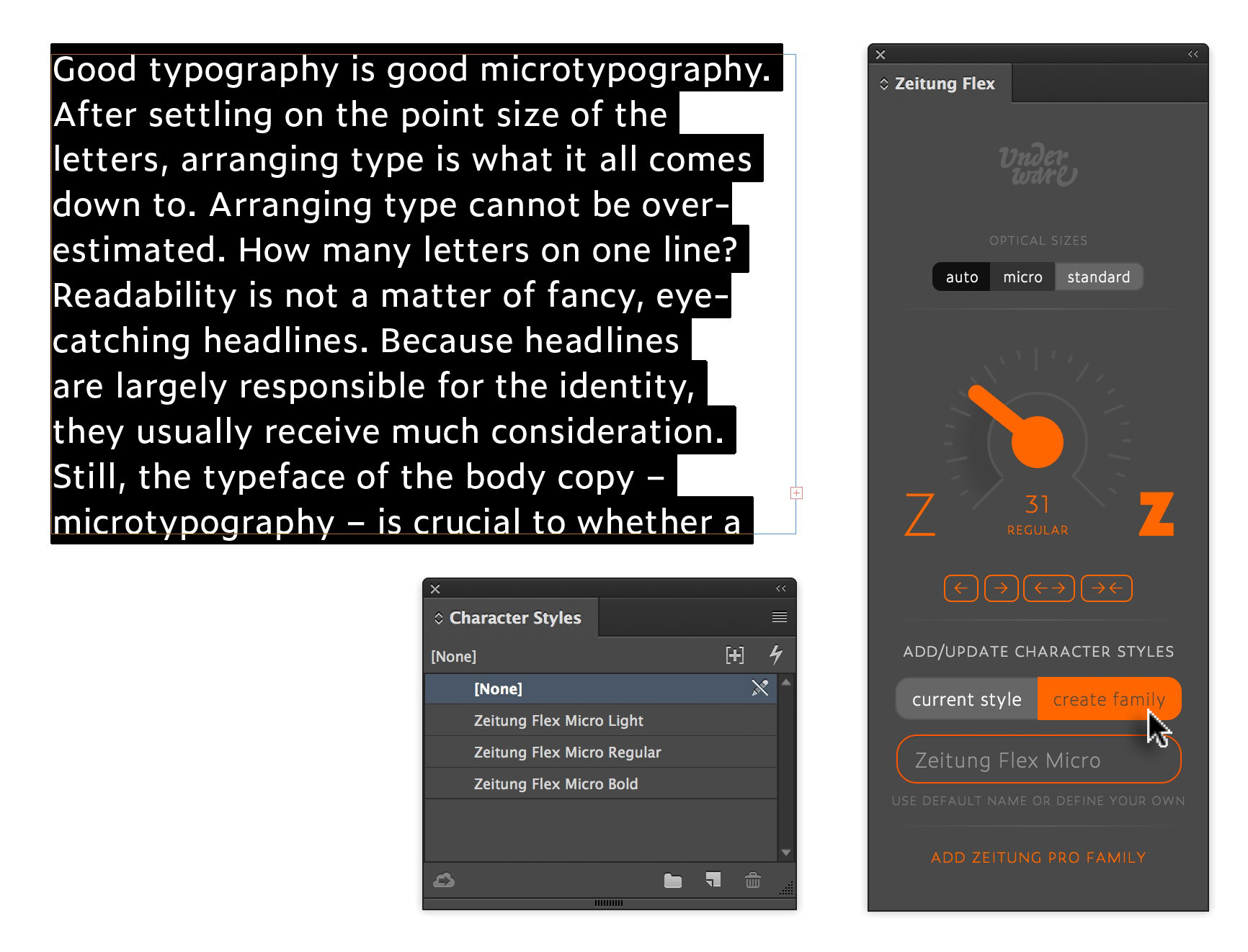 Graphical UI to control variable fonts | Shakuro