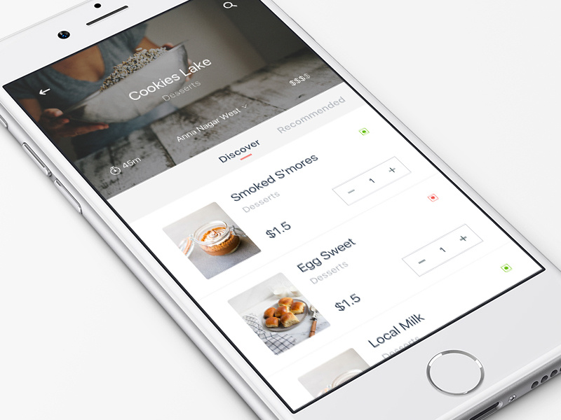 A food delivery app on iPhone