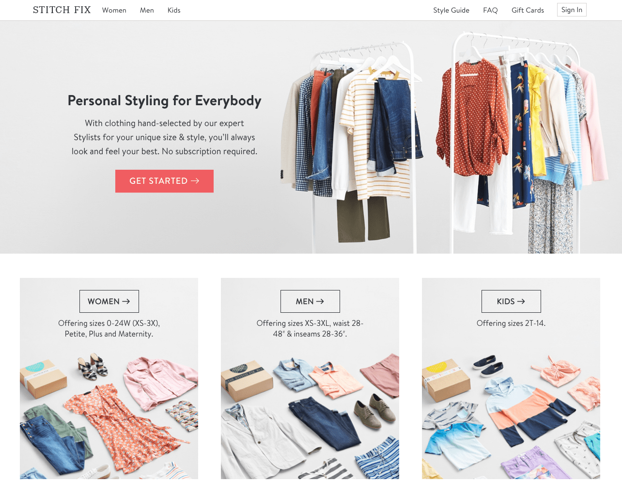 Stitch Fix e-commerce styling service