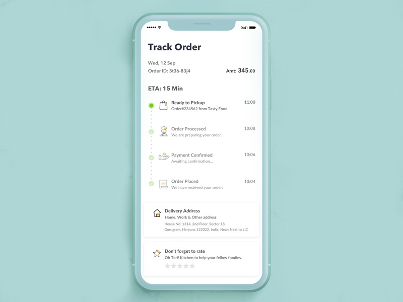 Tracking order feature