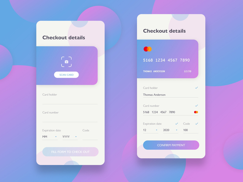 Checkout screen UI design