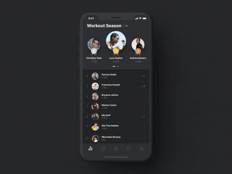 Profile screen app design