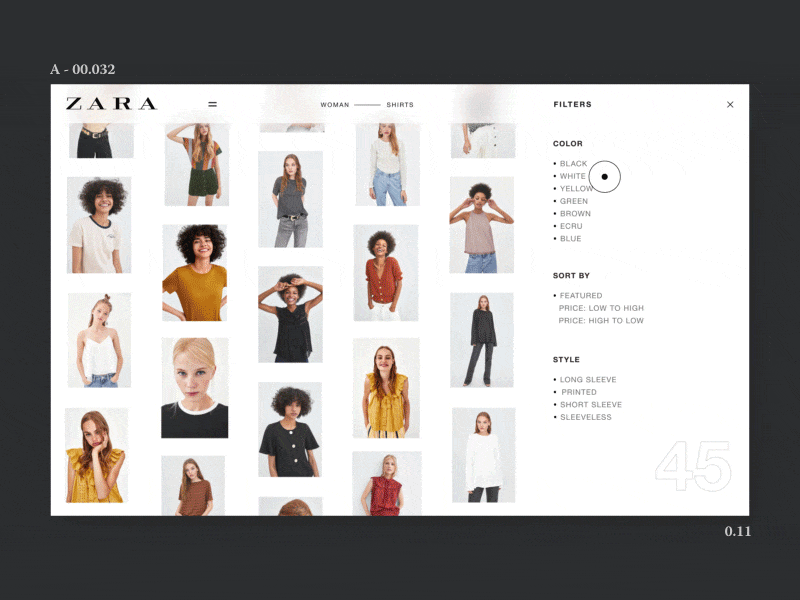 Zara filtering design by 00.032