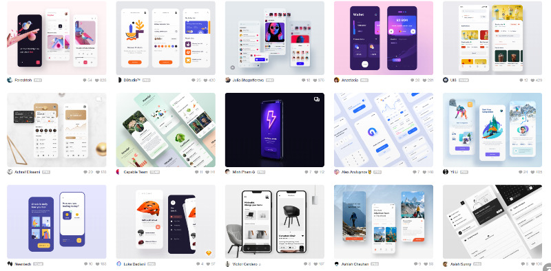 Dribbble mobile trending