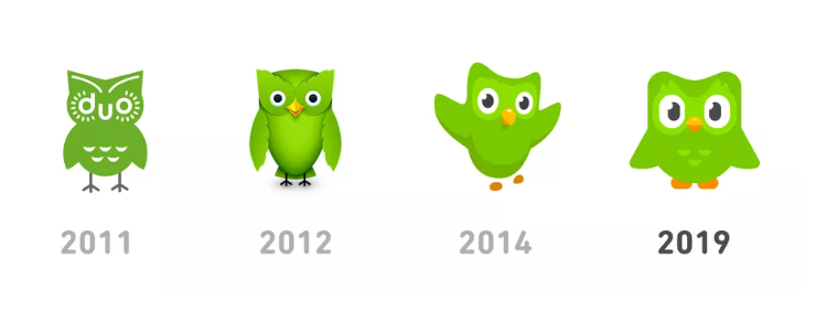 Duolingo logo evolution