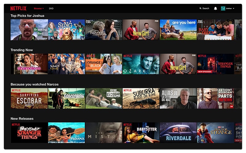 Latest UX trends - Netflix personalization