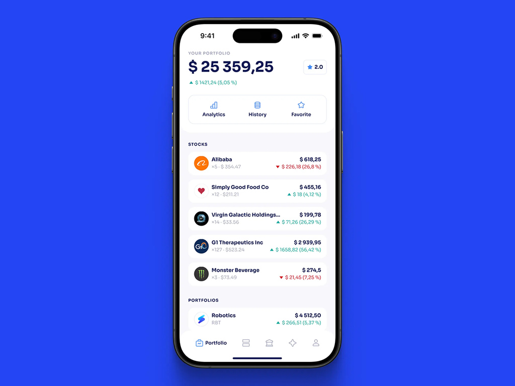 Fintech app design