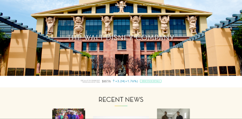 WordPress website example Walt Disney