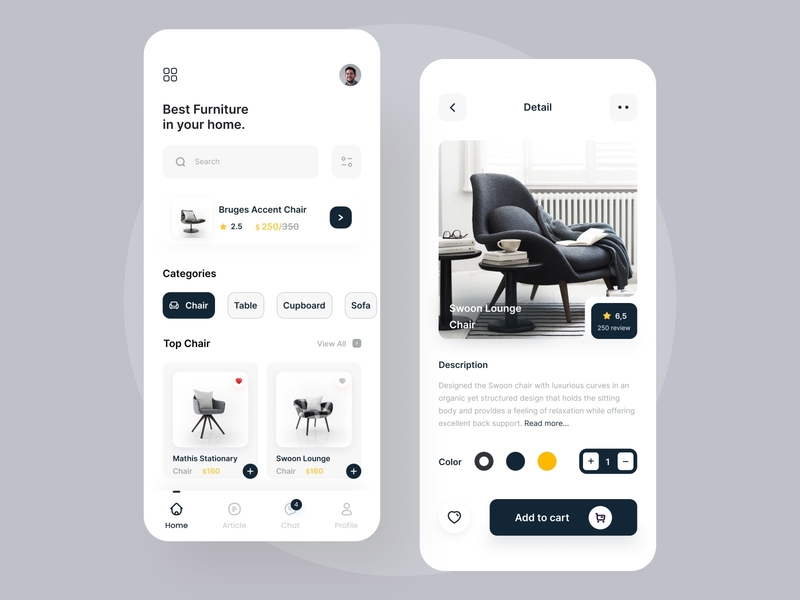 E-commerce mobile app design