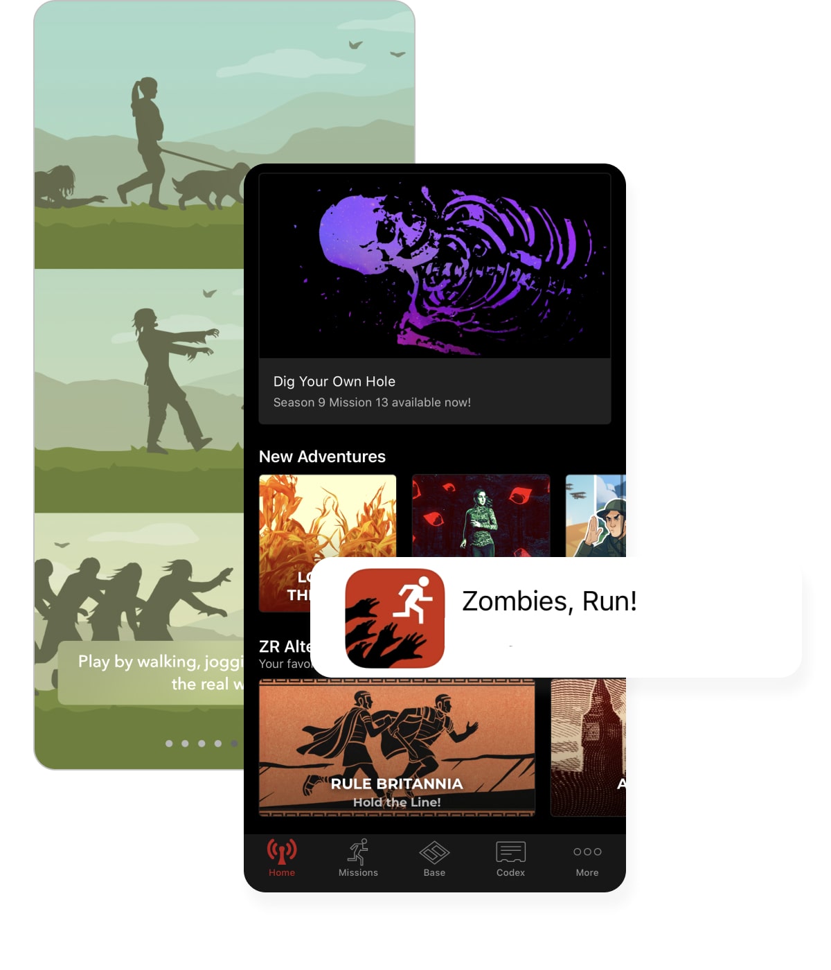 Zombie run fitness app with gamification