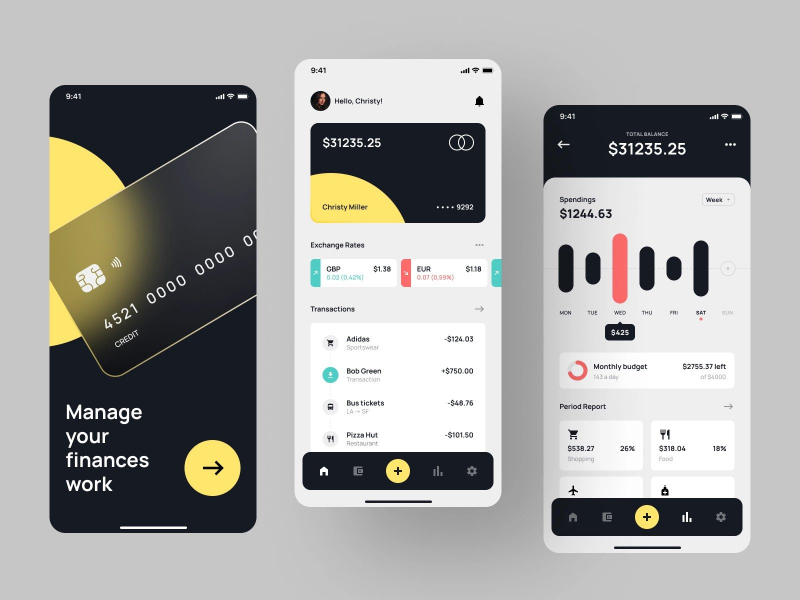 Finance app design Finance app design