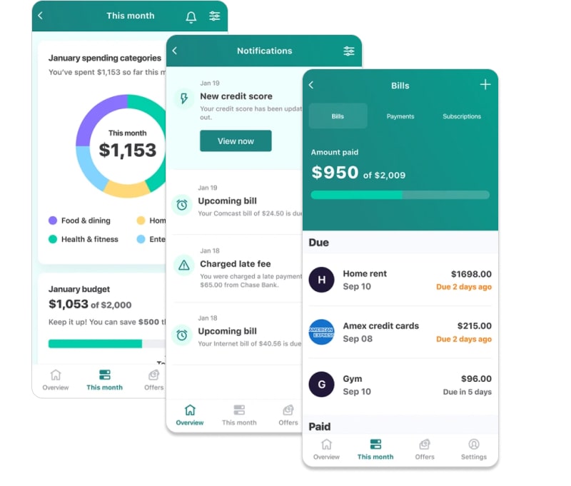 mint app interface