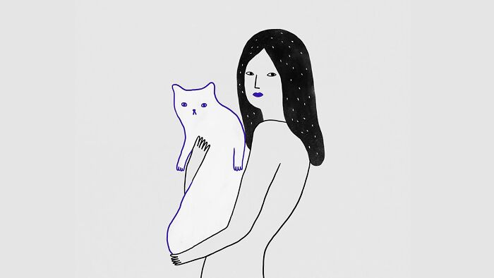 minimalistic illustrations cats dogs