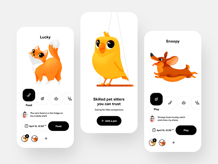 Pet care app concept by Shakuro