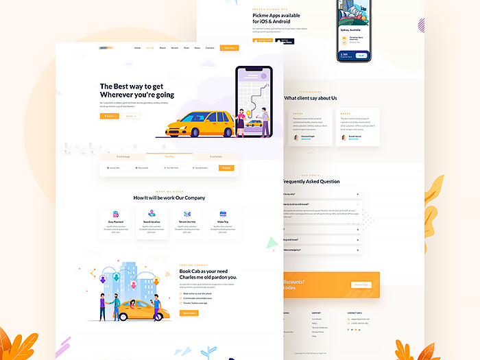A concept for a taxi booking website by Habib Hemel