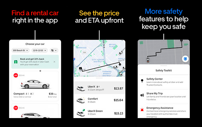 Uber app onboarding on Google Play
