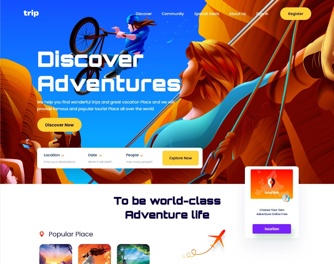 Colorful website design by UI Zones