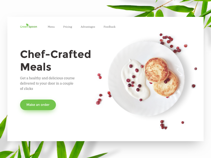 Meal Service Home Page by Shakuro