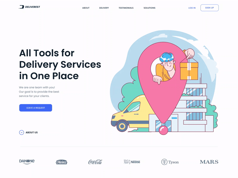 Deliverest landing page by Shakuro