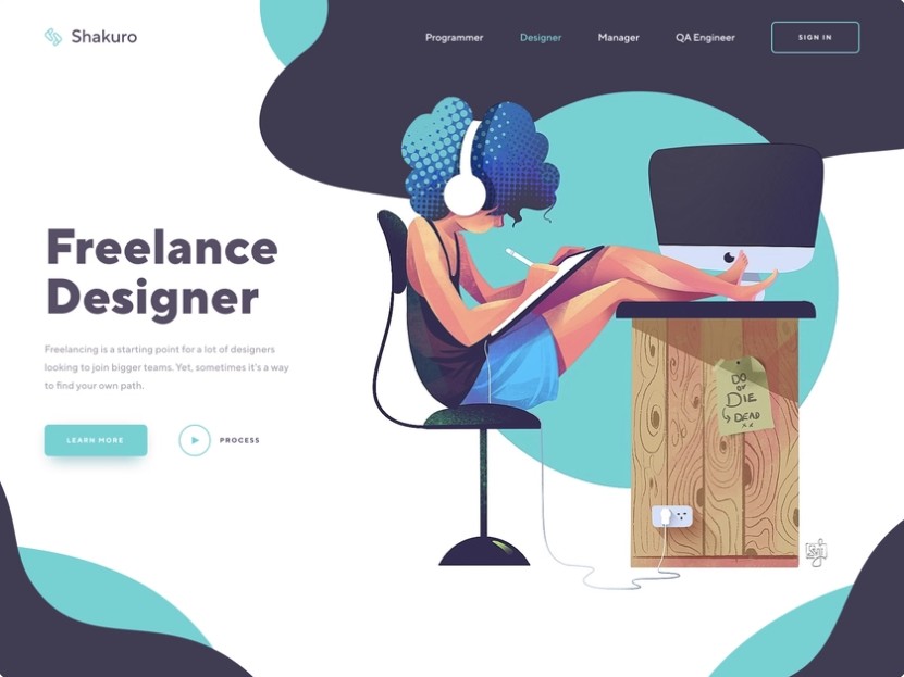 Design freelancing home page by Shakuro