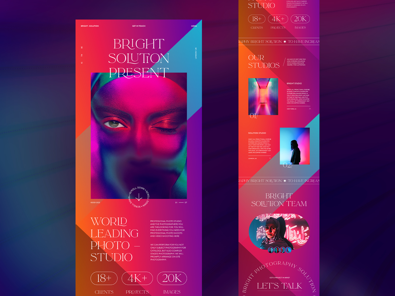 Color gradients is one of the UI trends