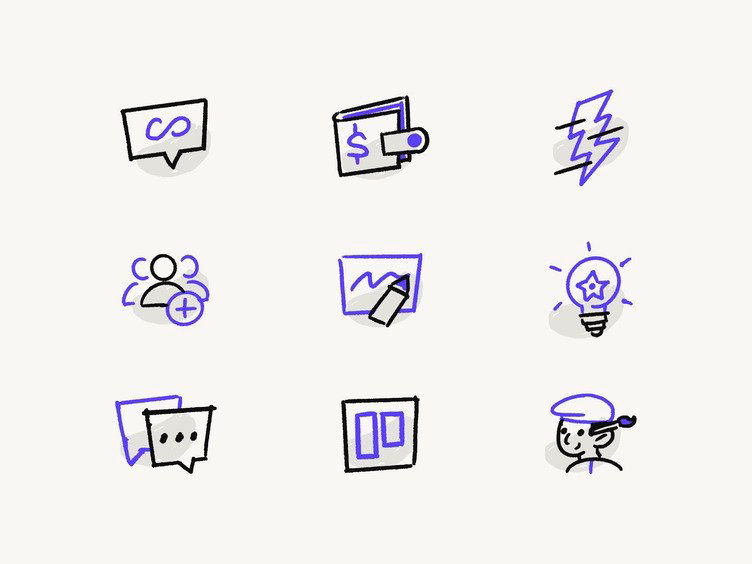 Hand-drawn app icon design