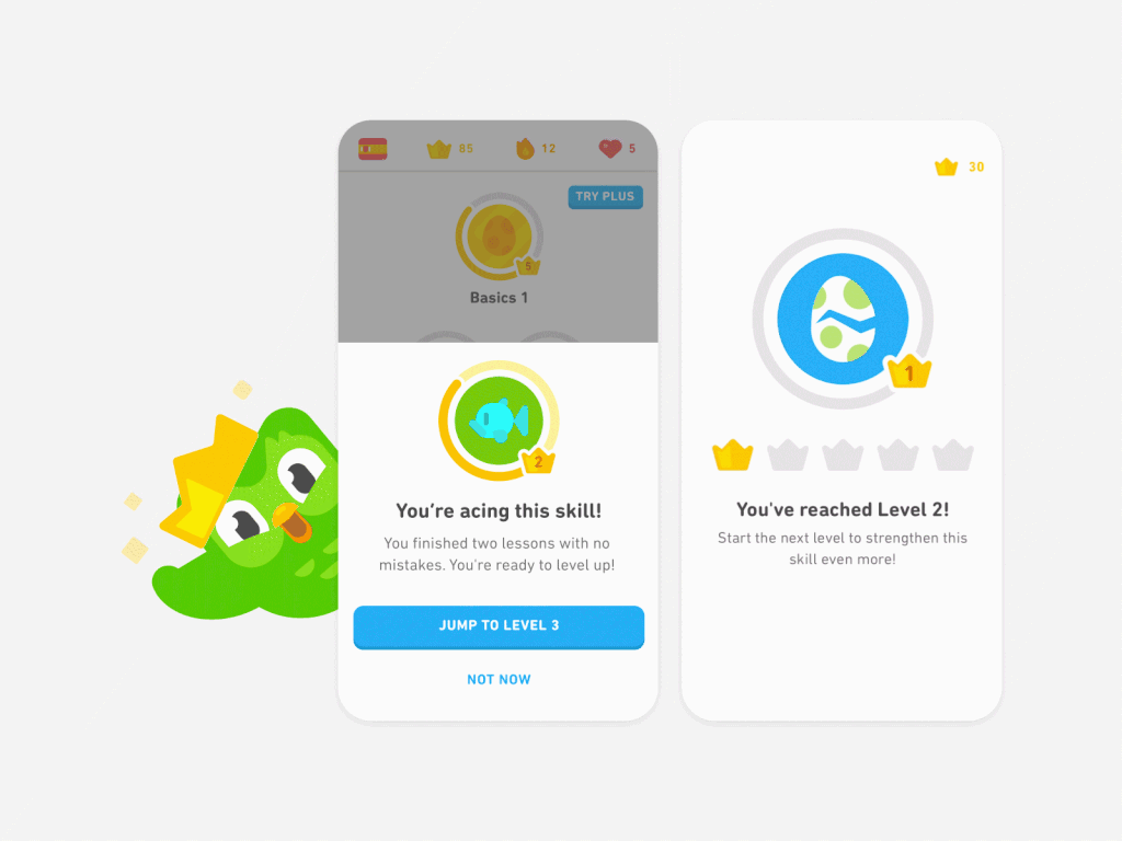Duolingo offers vibrant onboardings and advanced micro-interactions