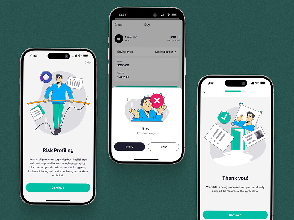 Illustrations in fintech app development