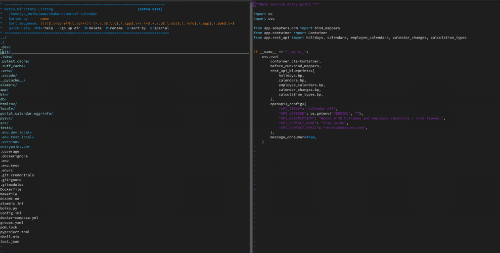 Neovim editor for app development